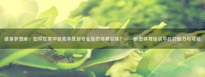 焦点娱乐官方网站下载安装最新版：健身梦想家：如何在家